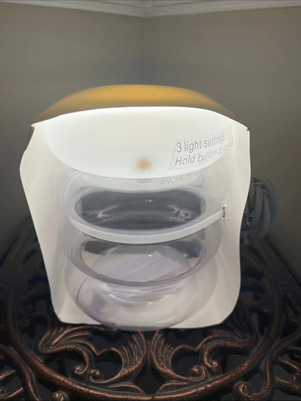 CLEAR Room Essentials LED Jewelry Storage Lamp 3 Settings - Rechargeable NWT